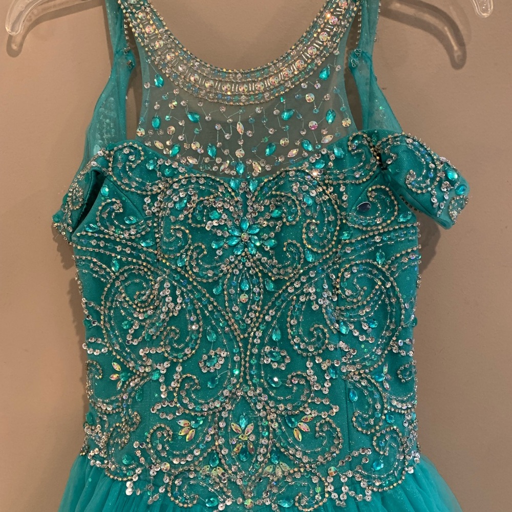 Tiffany Designs girls Pageant/Ball Formal dress.  Beautifully embellished!